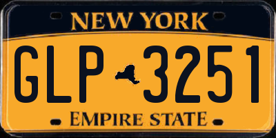 NY license plate GLP3251