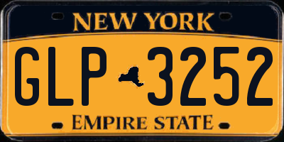NY license plate GLP3252