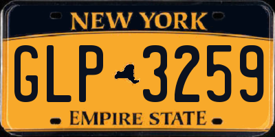 NY license plate GLP3259