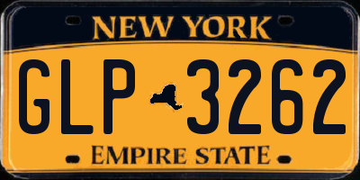 NY license plate GLP3262