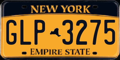 NY license plate GLP3275