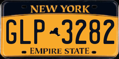 NY license plate GLP3282