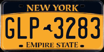 NY license plate GLP3283