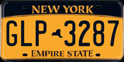 NY license plate GLP3287