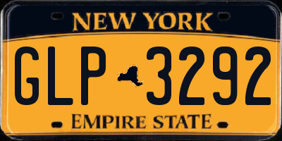 NY license plate GLP3292