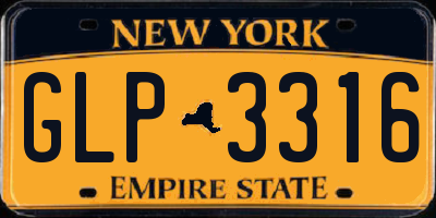 NY license plate GLP3316