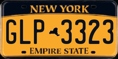 NY license plate GLP3323