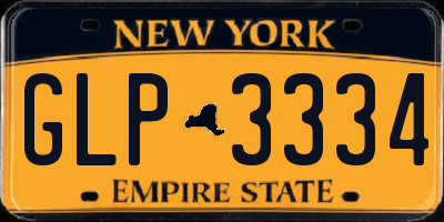 NY license plate GLP3334