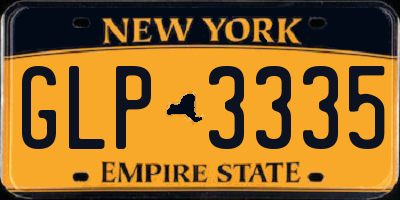 NY license plate GLP3335