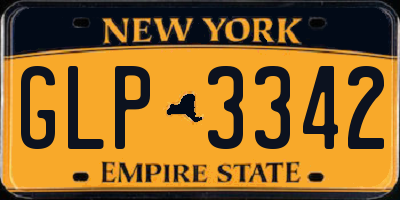 NY license plate GLP3342