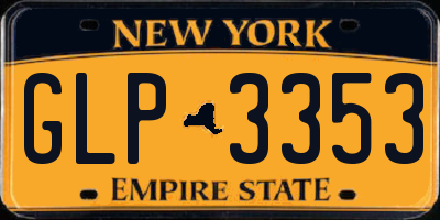 NY license plate GLP3353