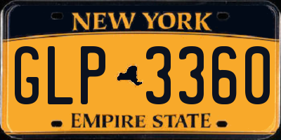 NY license plate GLP3360