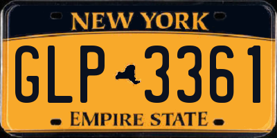 NY license plate GLP3361