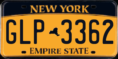 NY license plate GLP3362
