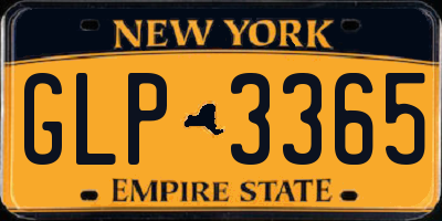 NY license plate GLP3365