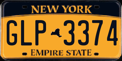 NY license plate GLP3374