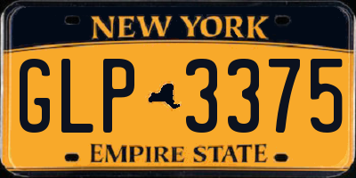 NY license plate GLP3375