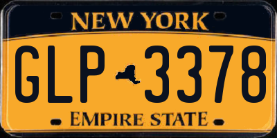 NY license plate GLP3378