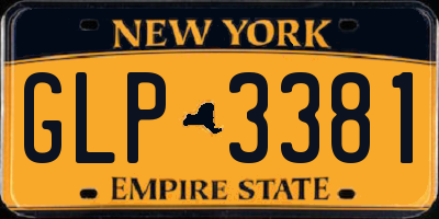 NY license plate GLP3381