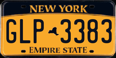 NY license plate GLP3383