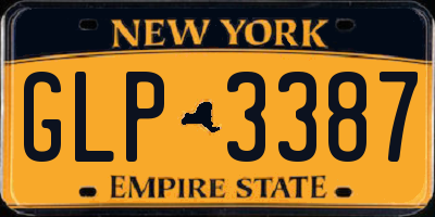 NY license plate GLP3387