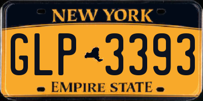 NY license plate GLP3393