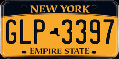 NY license plate GLP3397