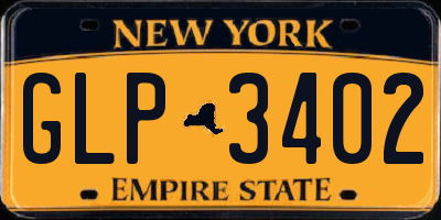 NY license plate GLP3402