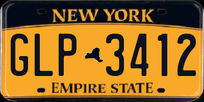 NY license plate GLP3412