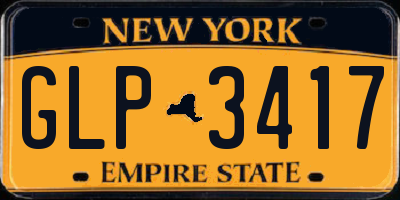 NY license plate GLP3417