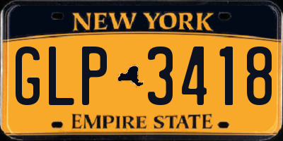 NY license plate GLP3418