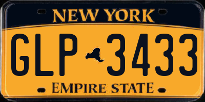 NY license plate GLP3433