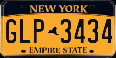 NY license plate GLP3434