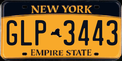 NY license plate GLP3443