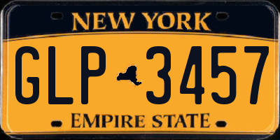 NY license plate GLP3457