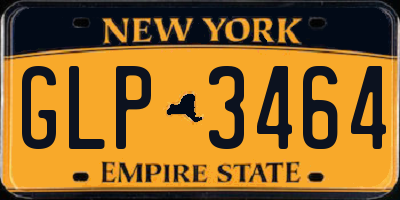 NY license plate GLP3464