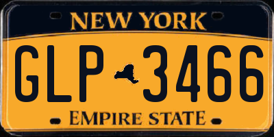 NY license plate GLP3466