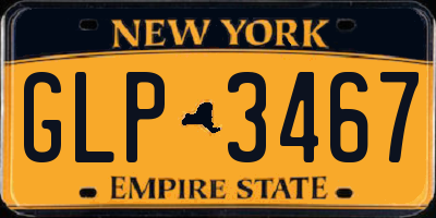 NY license plate GLP3467