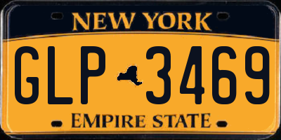 NY license plate GLP3469