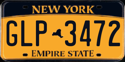 NY license plate GLP3472
