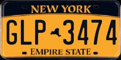 NY license plate GLP3474