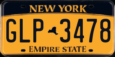 NY license plate GLP3478