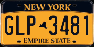 NY license plate GLP3481