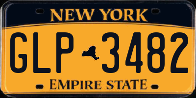 NY license plate GLP3482