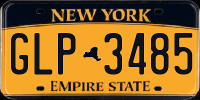 NY license plate GLP3485