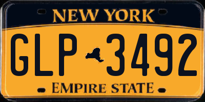 NY license plate GLP3492