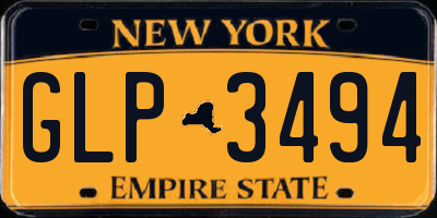 NY license plate GLP3494