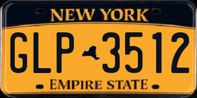 NY license plate GLP3512