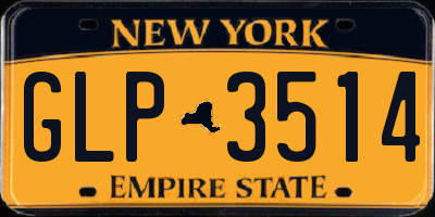 NY license plate GLP3514