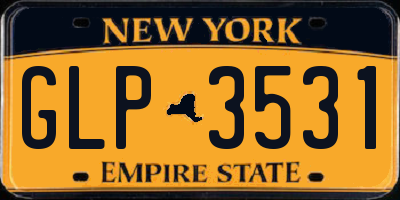 NY license plate GLP3531
